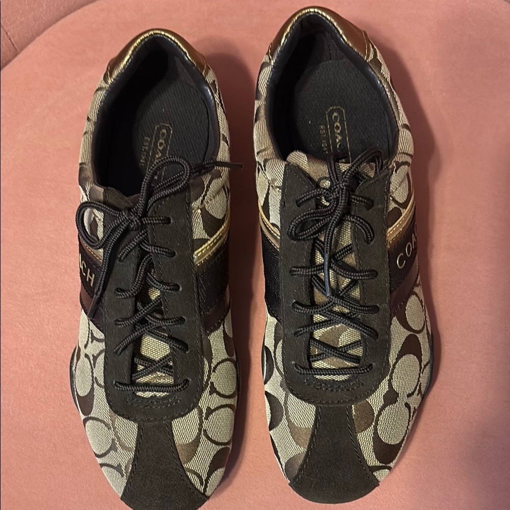 Coach Brown and Tan Sneakers with Contemporary Style - Picture 2 of 5